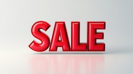 Bold Deal: Bright Red "SALE" Text on Clean White Background

