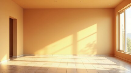 Obraz premium Cozy corner with Quiet Wave armchair, lamp nearby, lots of light, empty area on the left for text.