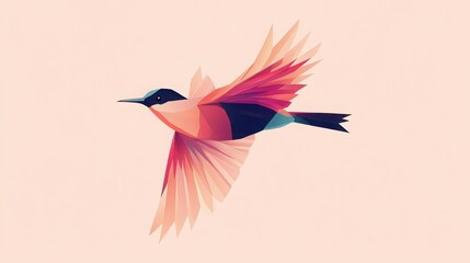 Grace in Motion: Minimalist Bird in Flight Illustration

