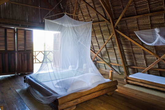 Fototapeta Bedroom at Nosy Be Lodge, Nosy Be island, Republic of Madagascar, Indian Ocean