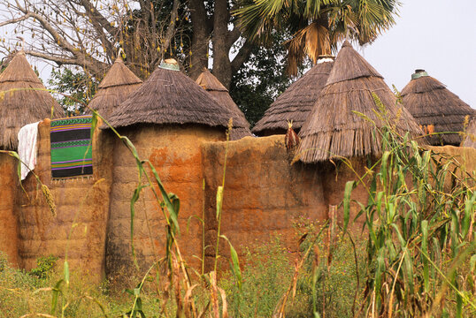 Fortified house, known as Tata Somba ('Somba house') in a Tammari (also known as Batammariba, Tamberma, Somba, Otamari) village, Atakora department, Benin, Gulf of Guinea, West Africa