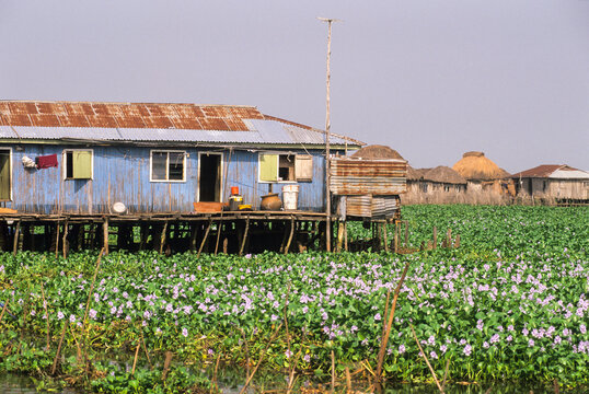 House on stilts at Ganvie lake village in Lake Nokou, near CotonouGulf of Guinea, Benin