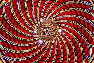 Stunning inner ceiling of the roof of the Pavilion of Prince Teng, Nanchang, Jiangxi Province, China