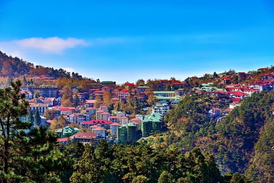 View of the town in Lushan (Mount Lu), Jiujiang City, Jiangxi, China