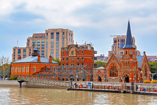 Union Church (built 1886) on the bank of Suzhou Creek in Shanghai, China