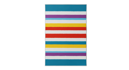 Colorful Striped Beach Towel Folded Vertically Isolated
