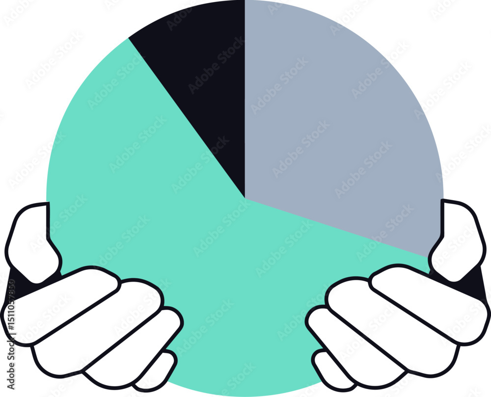 Poster diagram chart pie graph data business information presentation analysis report hands holding circle 