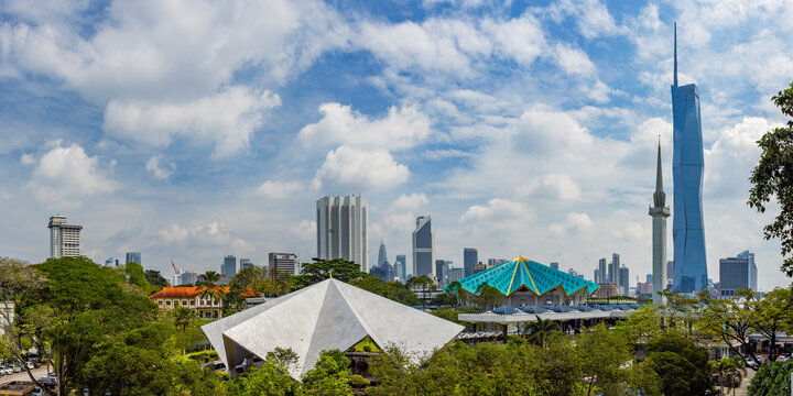 Merdeka 118 and National Mosque of Malaysia, Kuala Lumpur, Selangor, Malaysia