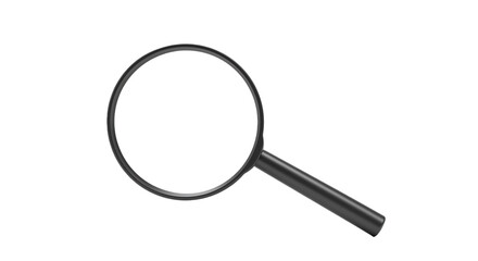 Magnifying glass search tool close up investigation find zoom in detail isolated on white background on transparent background