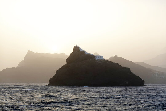 The striking offshore rock known as Djeu, Saint Vincent, Cape Verde