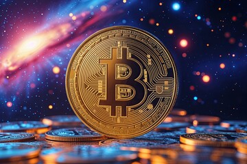 Vibrant Binance Visual from Luminous Nebula Highlighting Cryptocurrency Trends and Energy