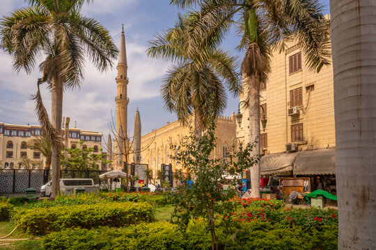 View of Al Emam El Hussein Mosque, Cairo, Egypt, North Africa, Africa