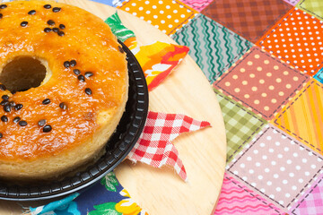 delicious cake with passion fruit frosting