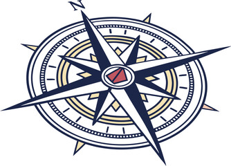 compass on white background