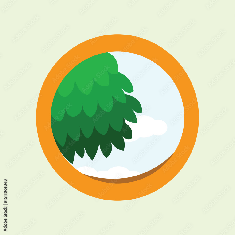 Poster pine tree icon in flat style. nature illustration on white isolated background. illustration of a ro