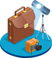 A comprehensive set of travel suitcases and icons for business delivery and transportation
