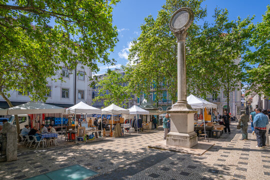 View of Largo Trindade Coelho in Lisbon city centre, Lisbon, Portugal, Europe