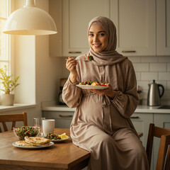 young woman in the kitchen