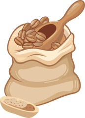 Delicious cartoon chocolate chip cookies and chocolate cake with nuts vector illustration set