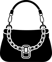 Bag with Steel security chain with a shiny metal lock