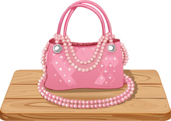 A stylish pink leather handbag, a luxurious accessory, is isolated, epitomizing feminine elegance and designA stylish pink leather handbag, a luxurious accessory, is isolated, epitomizing feminine