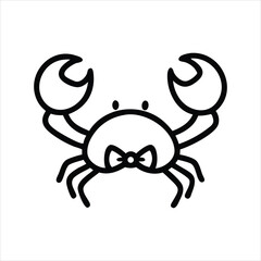 Crab Crawling Wearing Bow Tie Vector Art