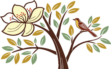 vector illustration of an autumn tree