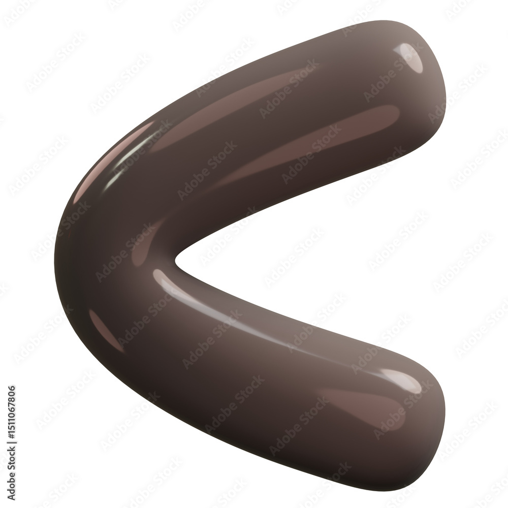 Fototapete less than sign on transparent background. 3d rendering symbol.