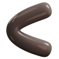 Less Than Sign on Transparent Background.  3D Rendering Symbol.