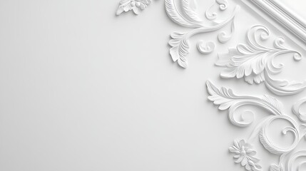 Fototapeta premium Ornate white wall trim design