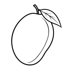 Fresh healthy fruit vector illustrations: ripe apples, pears, and plums with green leaves