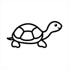 Turtle Crawling Vector Illustration