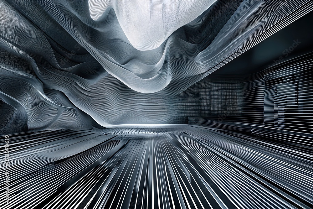 Poster enhanced technology mesh lines abstraction backdrop design