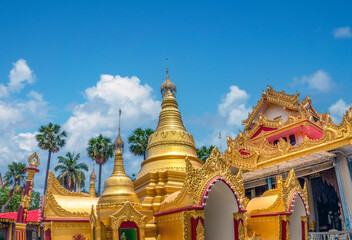 Ancient Dammikarana Burmese Temple complex, a stunning historical area within George Town, Penang,...