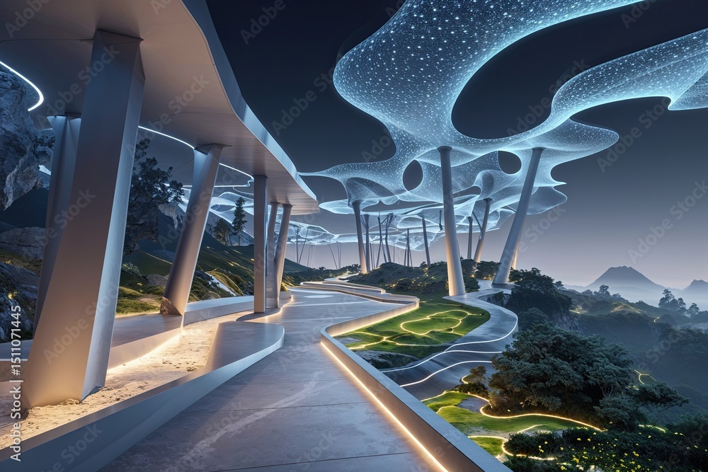 Poster innovative digital landscape of nodes and pathways: advanced technological interaction and structura