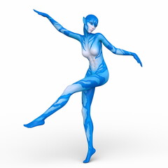 女性エイリアン　3DCGレンダリング