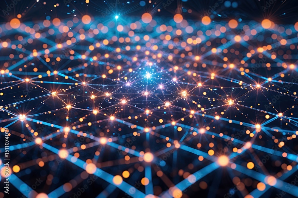 Poster intricate online matrix with radiant particles and data connectivity framework design
