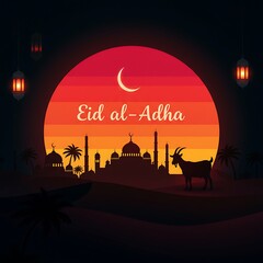 Naklejka premium A vibrant and symbolic representation for Eid al-Adha