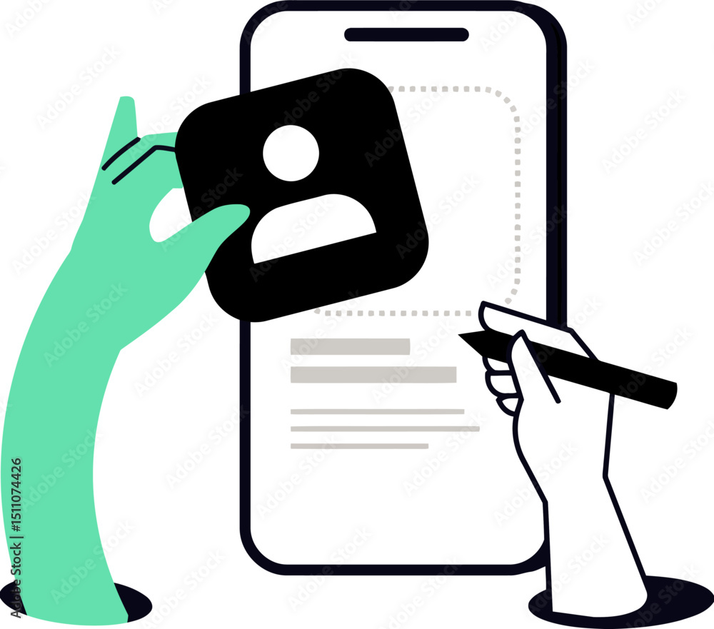 Poster mobile app design user interface ux ui development hands smartphone application wireframe sketching 