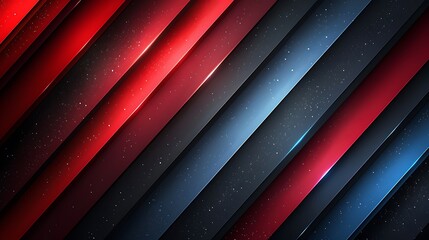 Obraz premium Vibrant red and blue abstract diagonal lines with glowing star effects high resolution image