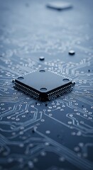 A CPU is mounted on a circuit board with complex electronic connections