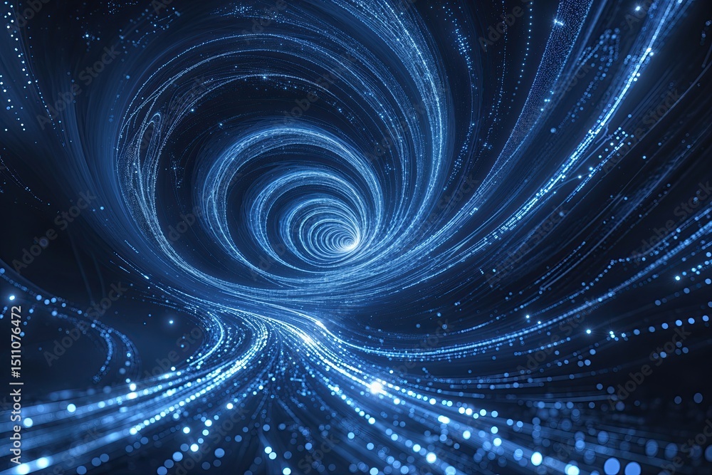 Poster indigo vision background with dynamic digital waves and technical motion