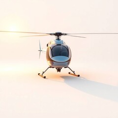 Fototapeta na wymiar Golden Hour Helicopter A High-Quality Studio Render of a Modern Aircraft