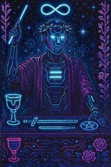 The Magician (sci-fi/robot version) Tarot Card