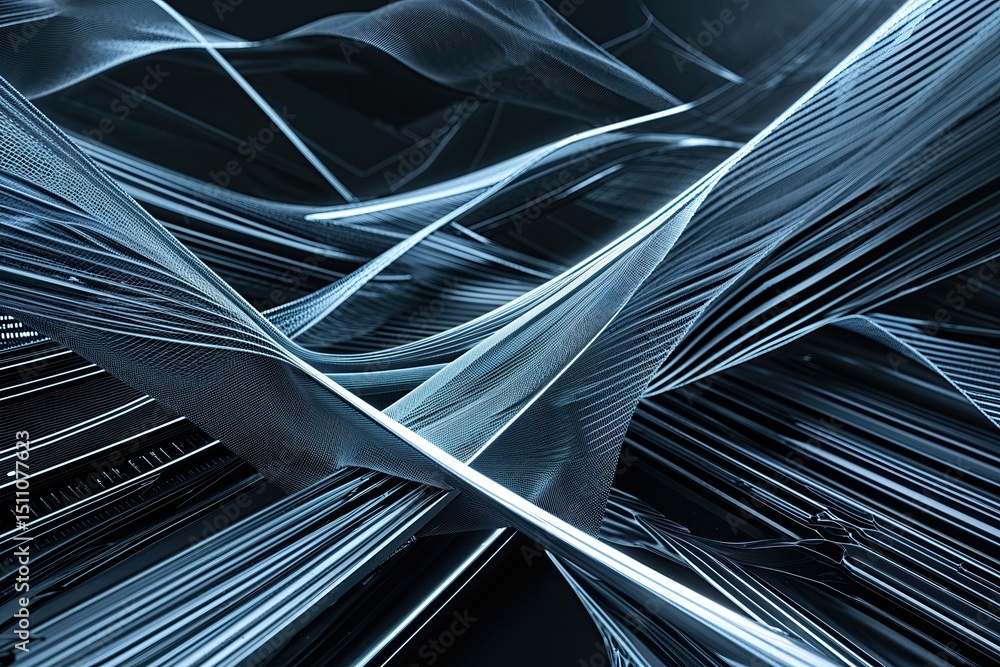 Poster sleek technology mesh lines digital design representation