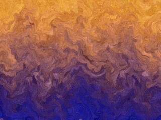 Seamless abstract background with a gradient of swirling, marbled textures transitioning from gold to deep blue, ideal for modern designs.