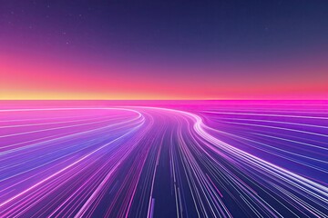 Stunning Colorful Gradient Horizon with Smooth Curved Line Texture