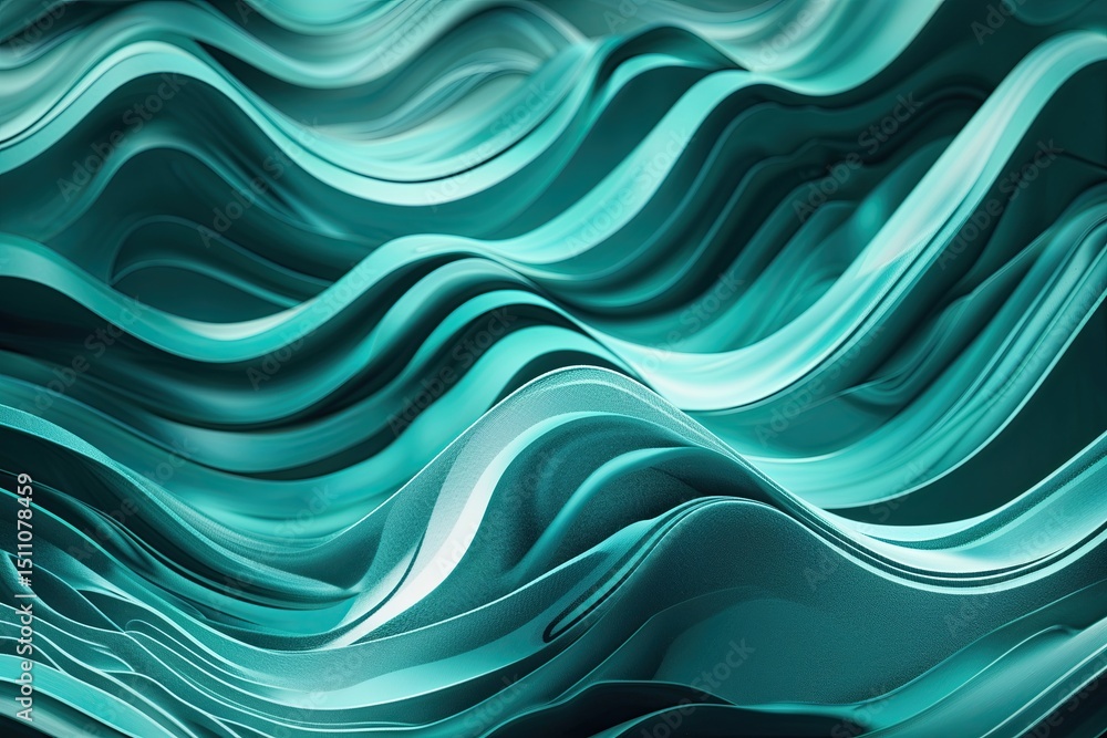 Aufkleber teal halftone wave background for technology and science visualization