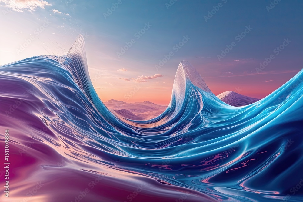 Poster innovative sine wave design featuring abstract background highlighting technological advancement in 