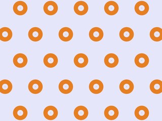 Simple, repeating pattern of orange circles on a light purple background; ideal for textile design, packaging, and website backgrounds.